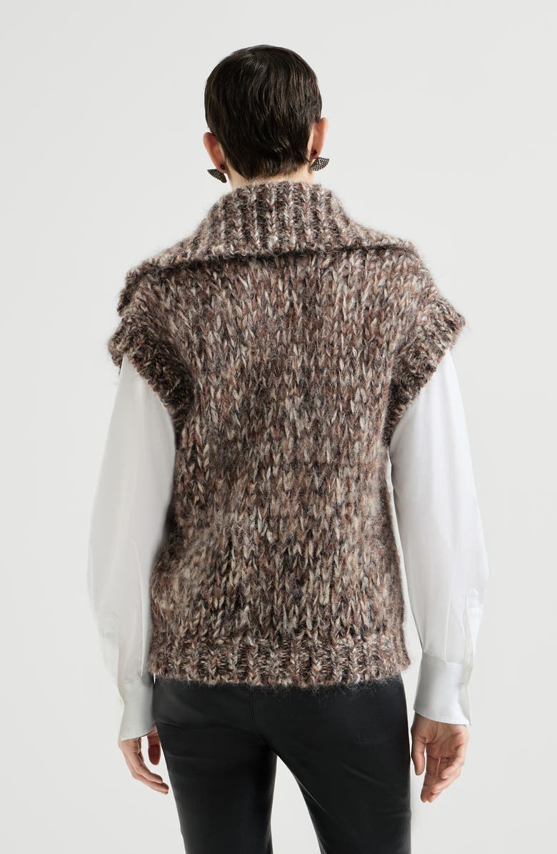 Brunello Cucinelli Malfilé mohair turtleneck sweater vest, Alternate, color,