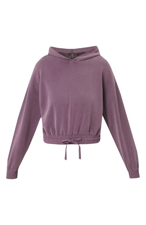 Sweaty Betty Sand Wash Cloud Weight Crop Hoodie In Purple