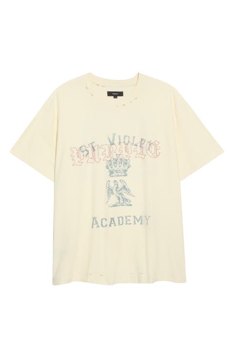 Textured Cotton Graphic T-Shirt