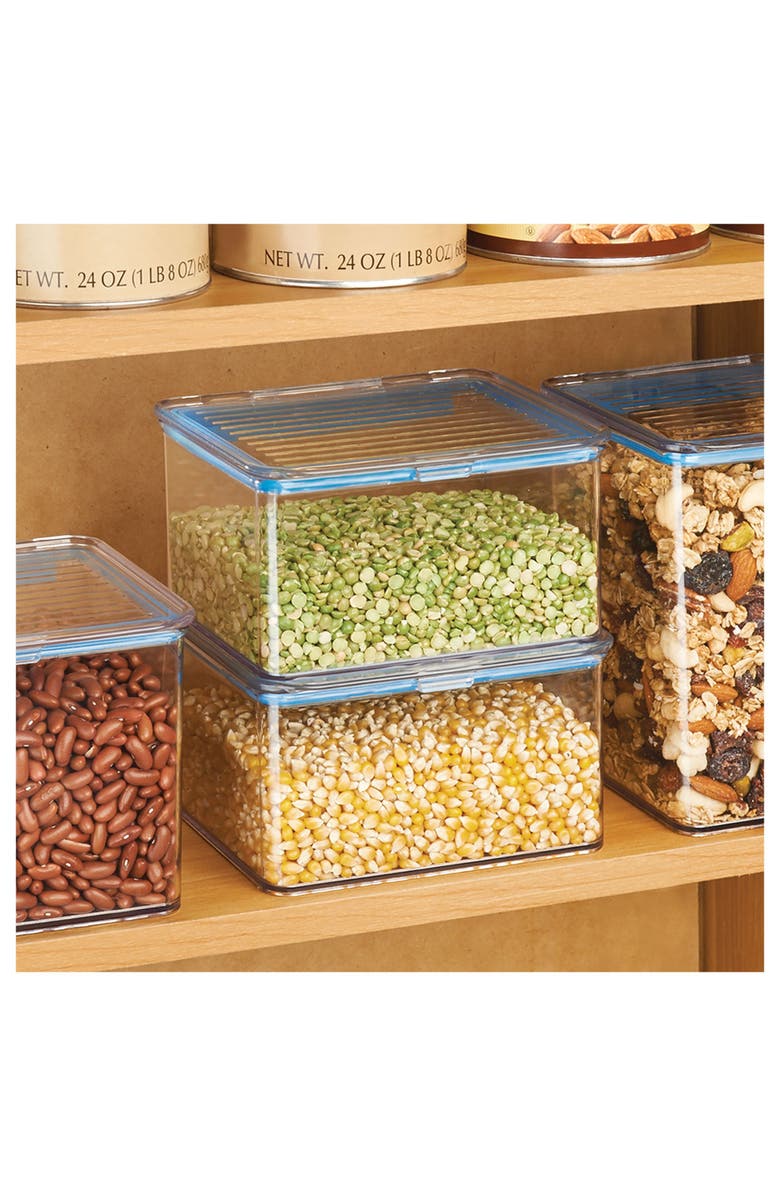 iDesign Small Food Storage Box with Airtight Seal - Set of 4 - Clear, Alternate, color, Natural