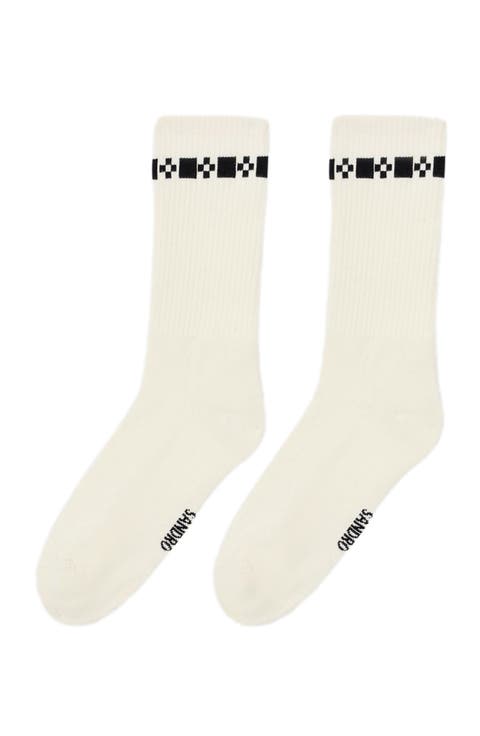 Cross signature embroidered socks