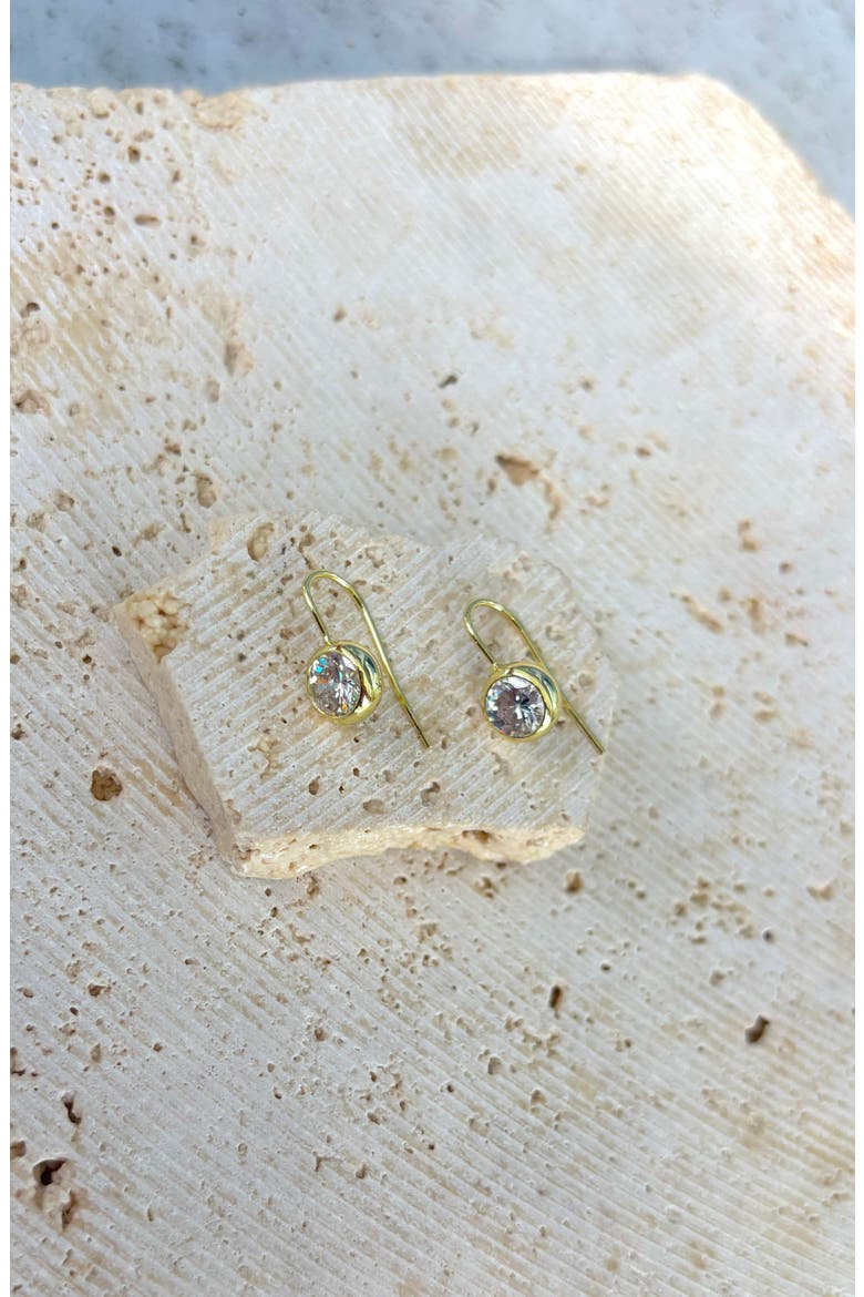 14K Gold Plate Crystal Earrings, Alternate, color, GOLD