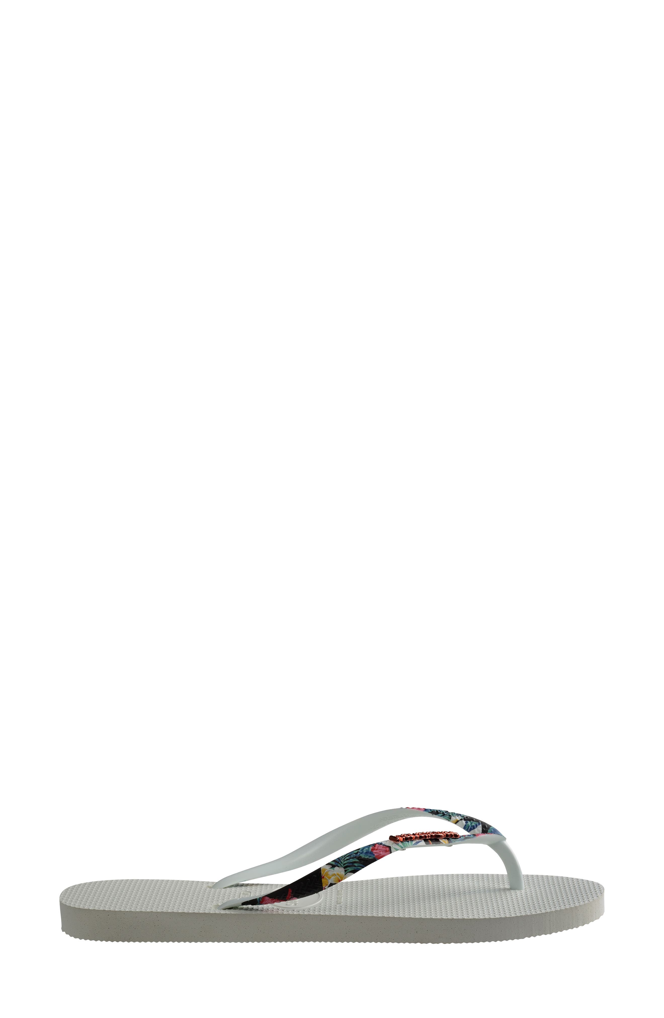 Slim Tropical Strap Flip Flop, Alternate, color, WHITE