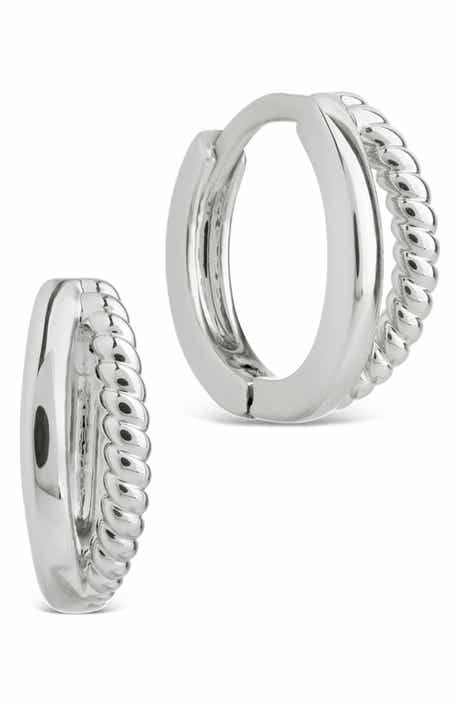 Judit Braided & Polished Micro Huggie Hoop Earrings