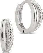 Sterling Forever Judit Braided & Polished Micro Huggie Hoop Earrings