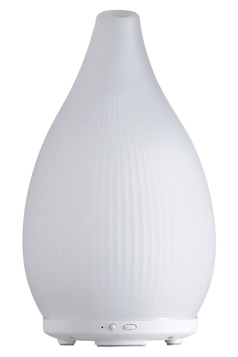 Bud White Glass Ultrasonic Diffuser, Main, color, WHITE
