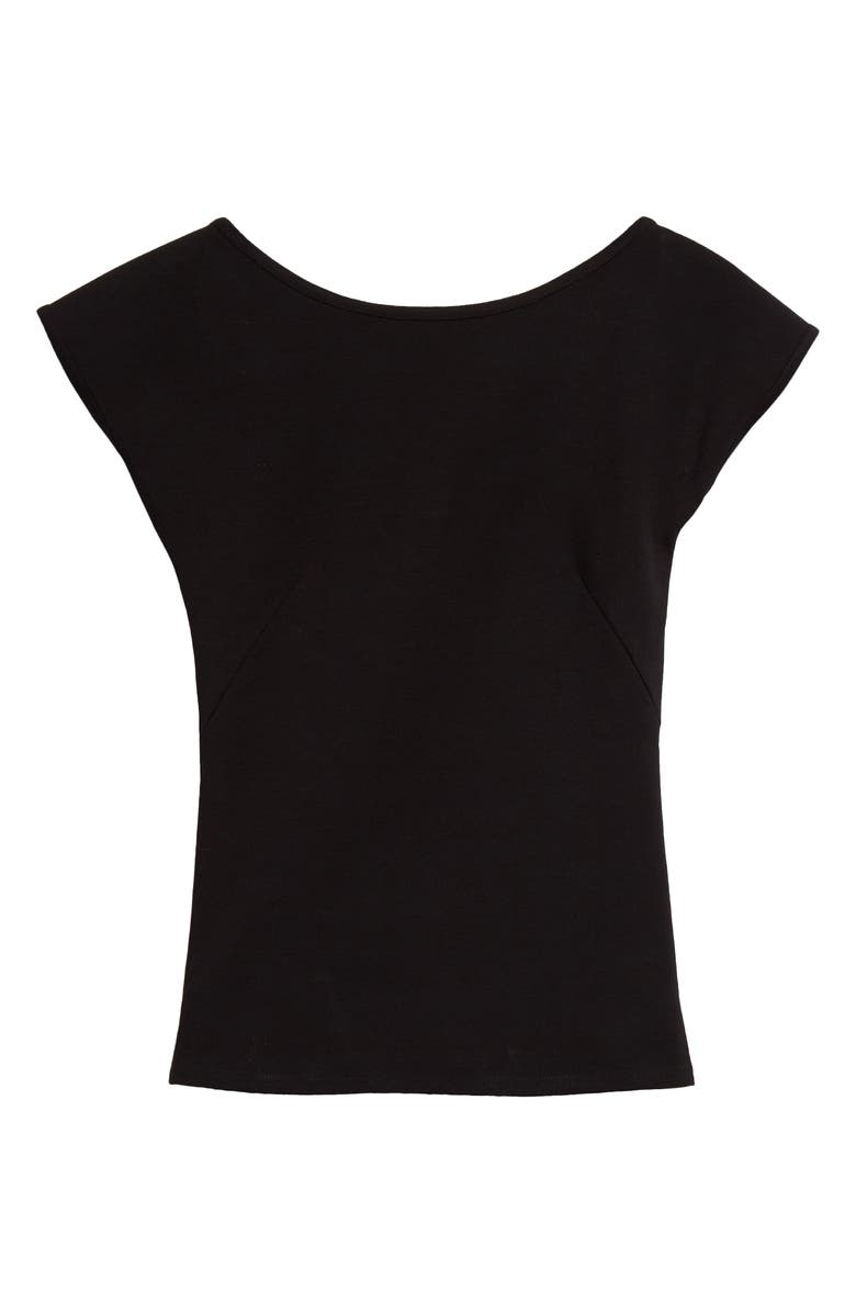 Akris punto Scoop Back Cap Sleeve Jersey Top, Alternate, color, 009 Black