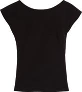 Akris punto Scoop Back Cap Sleeve Jersey Top