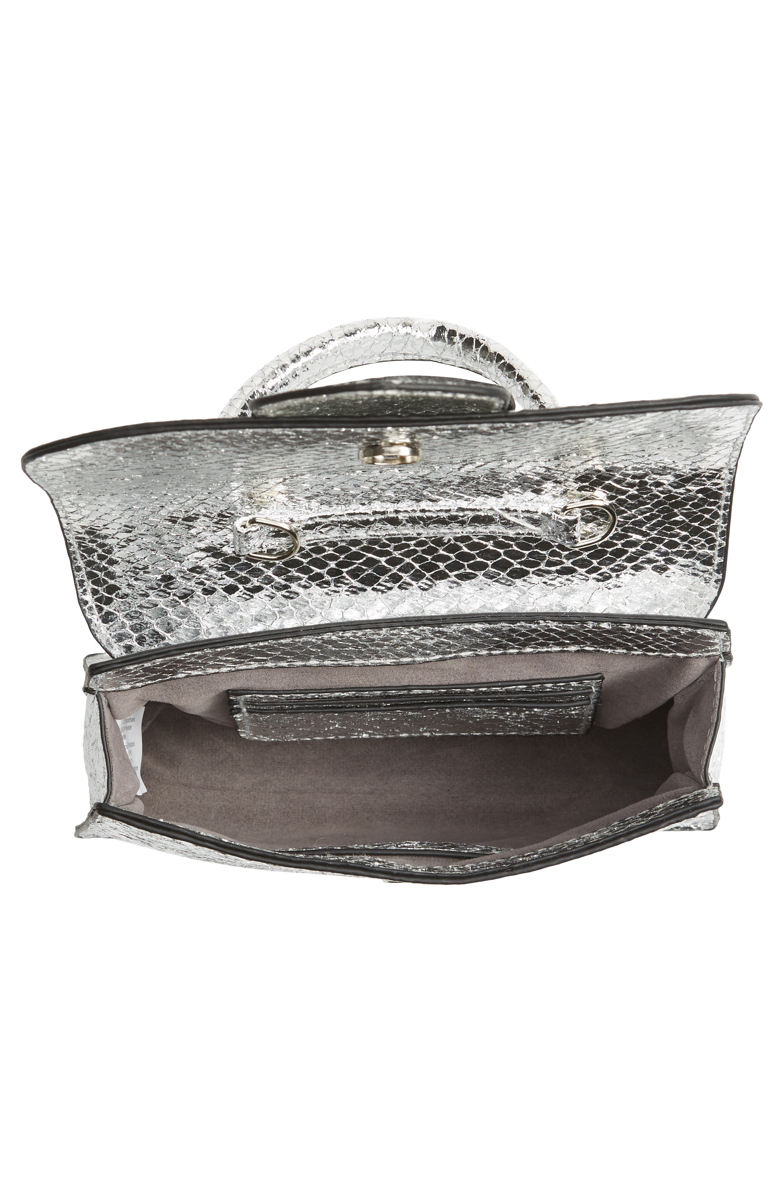 Steve Madden Lizard Embossed Faux Leather Top Handle Satchel, Alternate, color, 