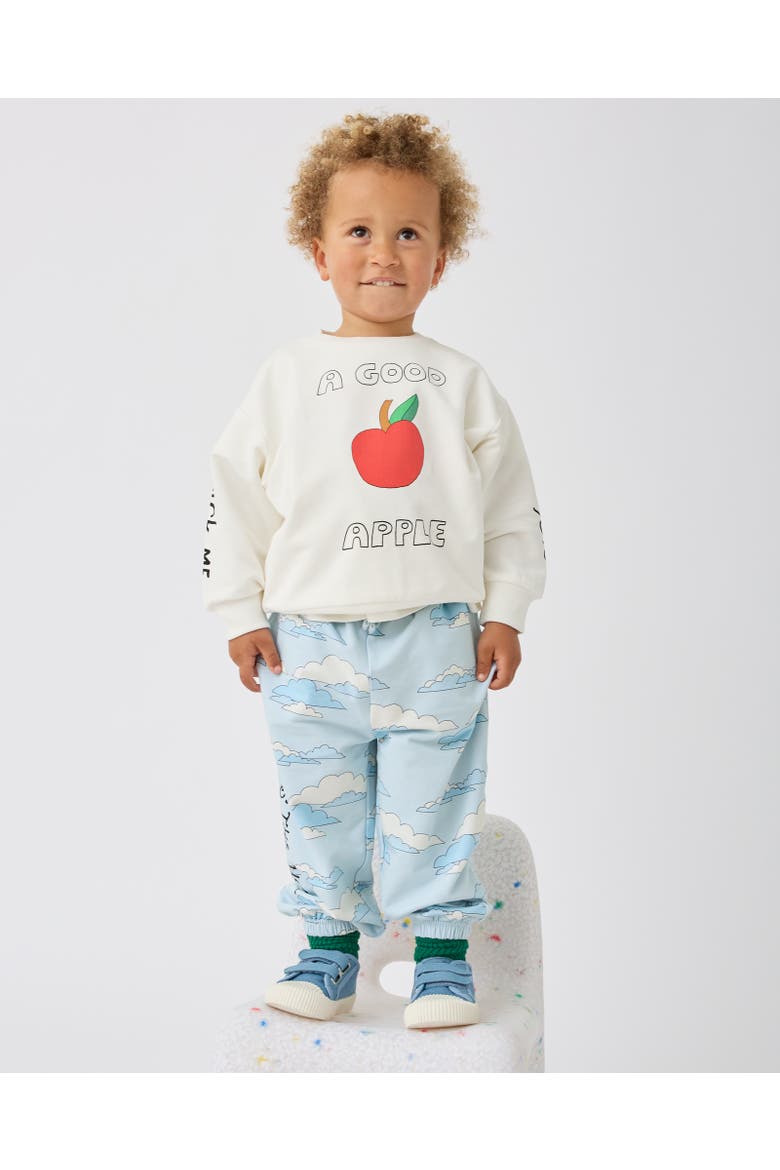 French Terry Jogger, Alternate, color, Blue Clouds