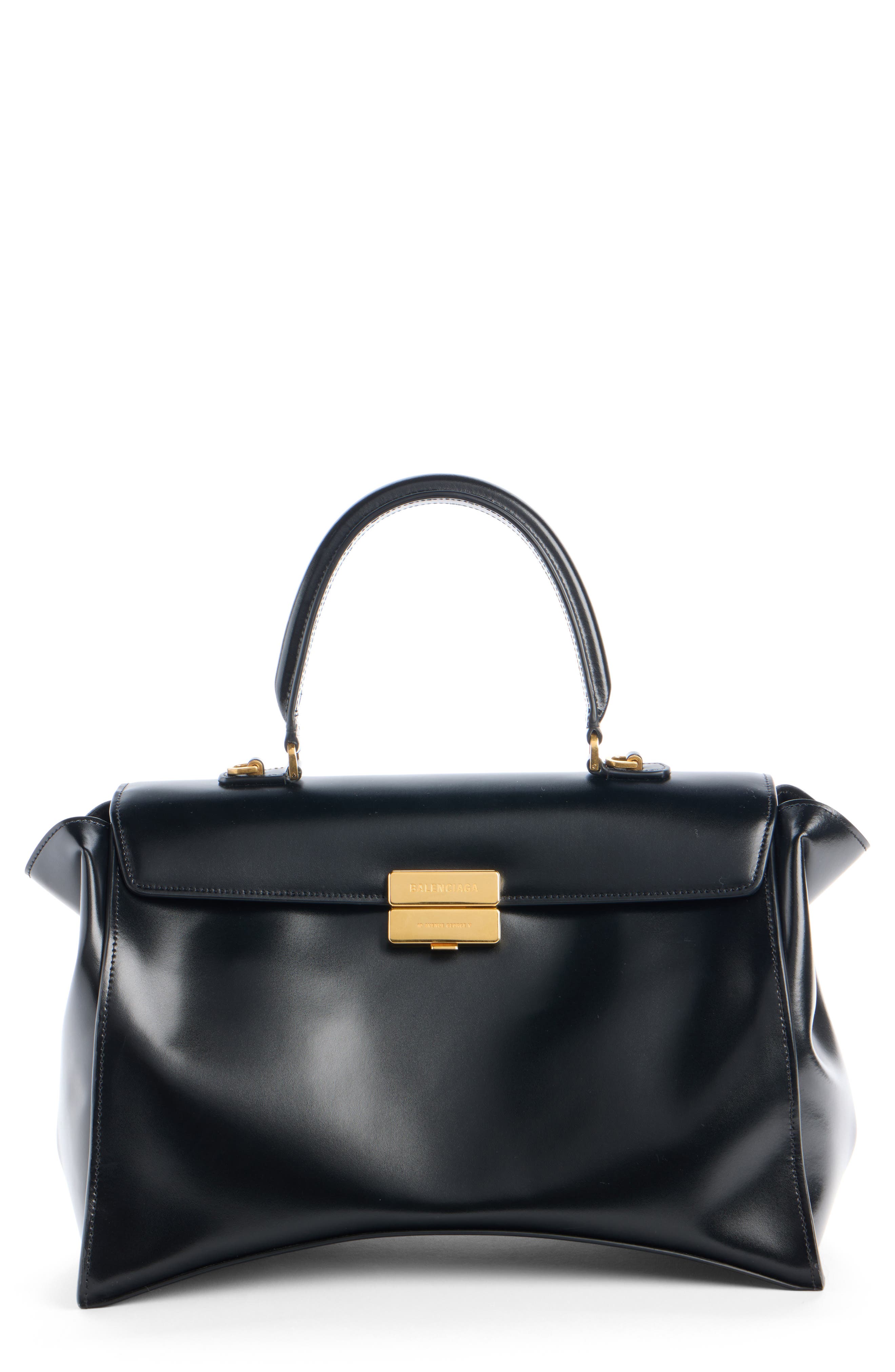 Avenue Top Handle Leather Bag, Main, color, 1000 BLACK