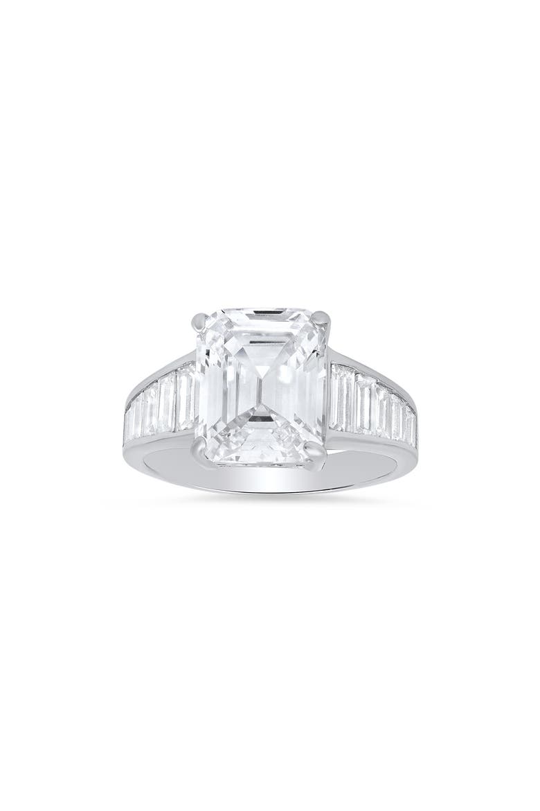 Sterling Silver Emerald Cut CZ Ring, Main, color, SILVER