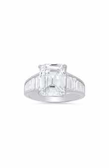 Queen Jewels Sterling Silver Emerald Cut CZ Ring