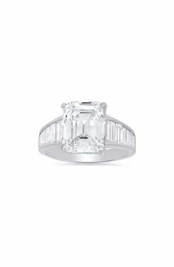 Sterling Silver Emerald Cut CZ Ring