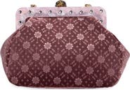 Kurt Geiger London Floral Embroidered Velvet Frame Clutch