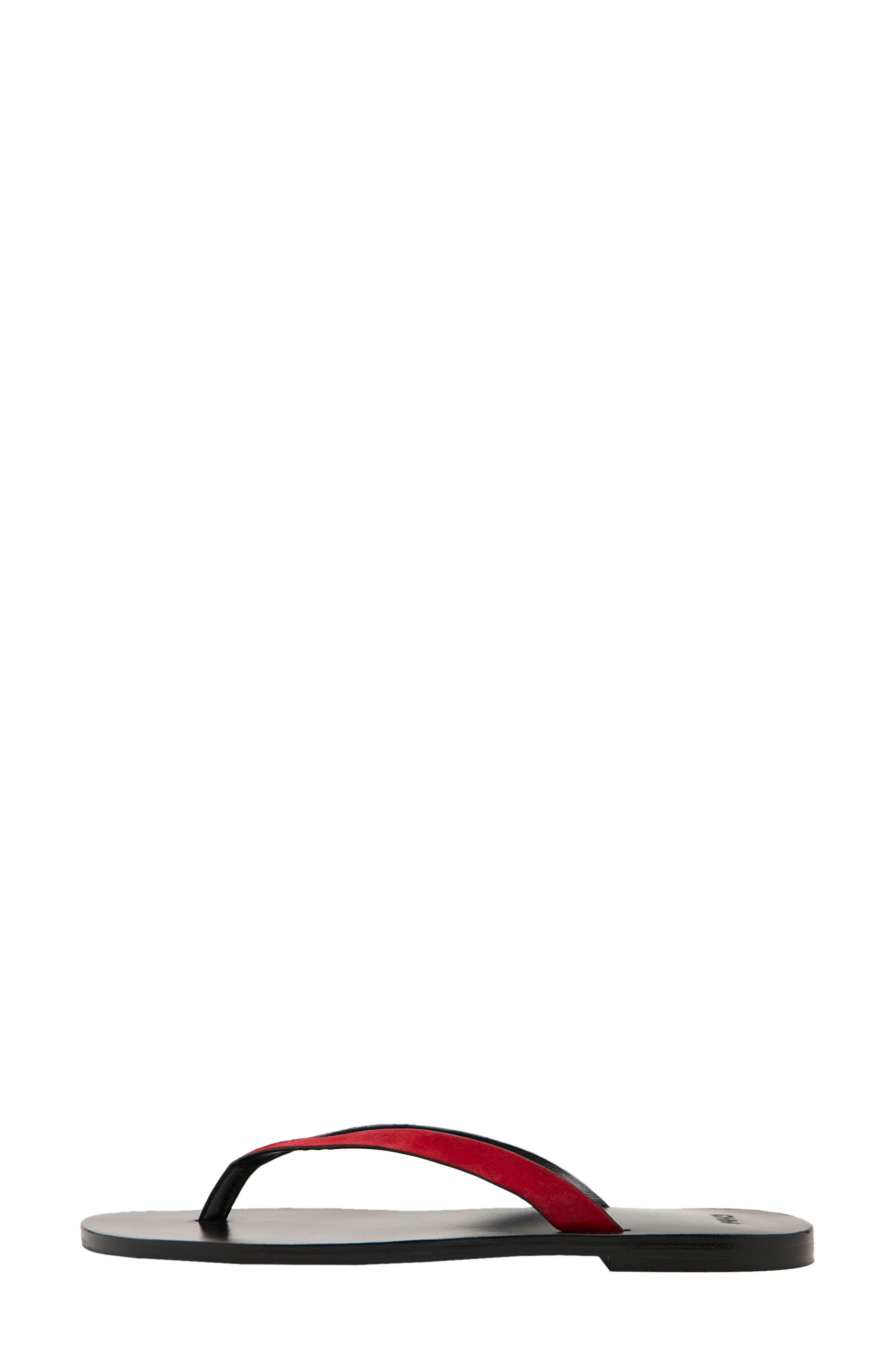 Wave Round Toe Thong Sandal, Alternate, color, RED