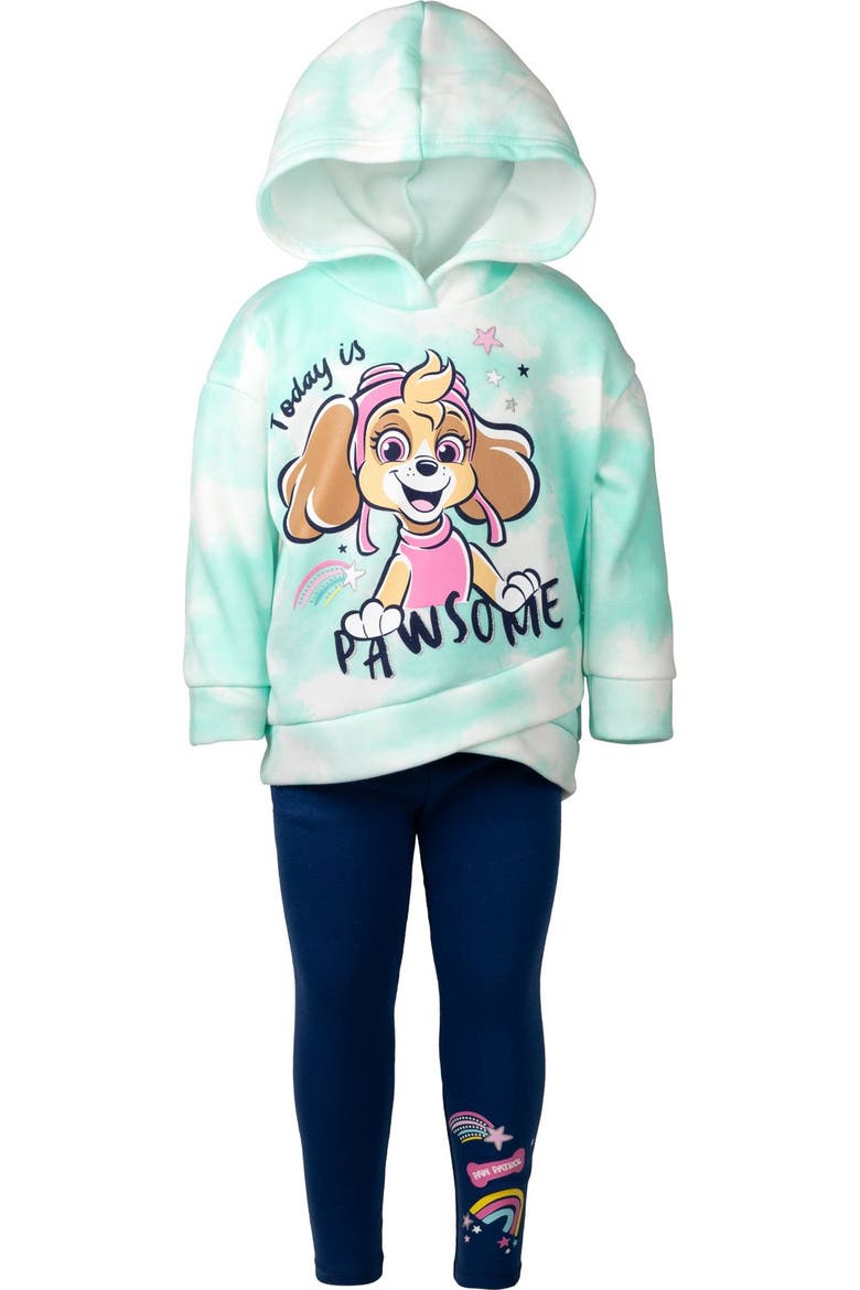 2-Piece Fleece Hoodie and Leggings Set, Alternate, color, Skye Aqua Navy