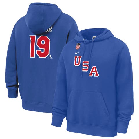 Men's Nike Matthew Tkachuk Royal US Hockey 2026 Name & Number Hoodie