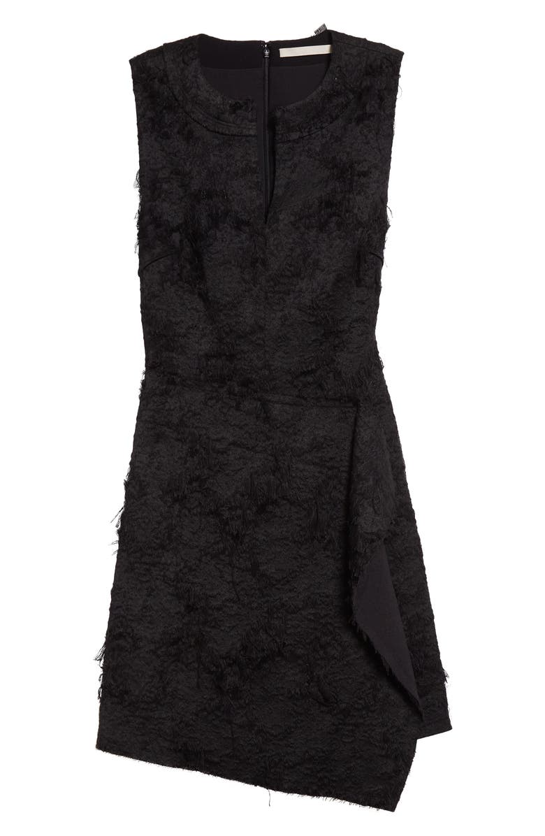 Jason Wu Collection Asymmetric Frayed Jacquard Minidress, Alternate, color, Black
