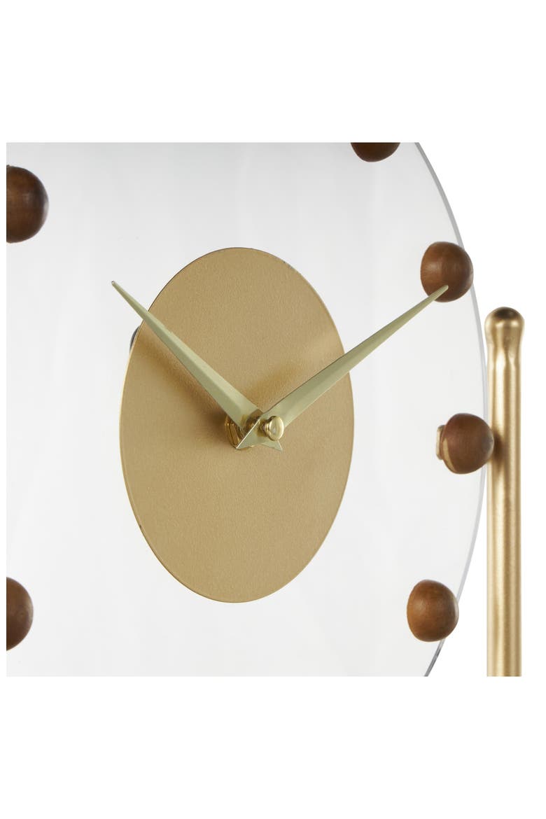 Modern Black Metal Clock, Alternate, color, GOLD