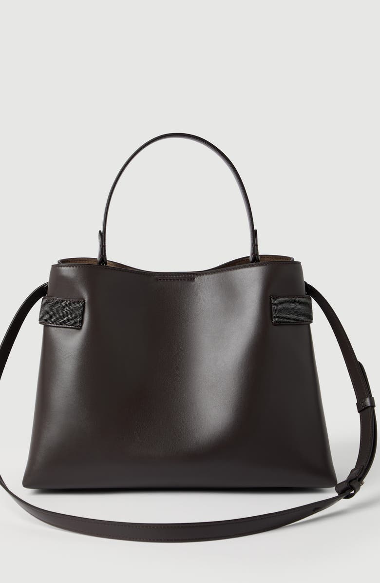 Brunello Cucinelli Top-Handle Essence bag, Alternate, color, Rust Brown