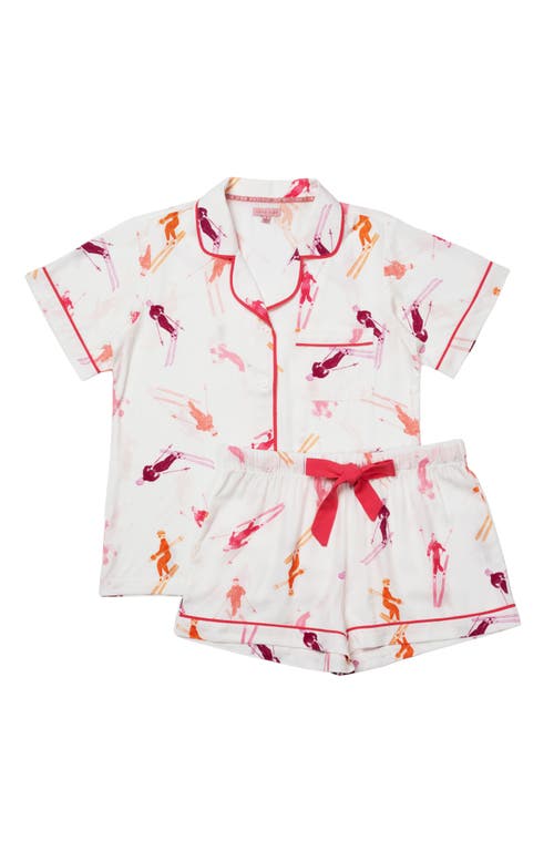 Katie Kime Bluebird Day Pajama Shorts Set In Pink