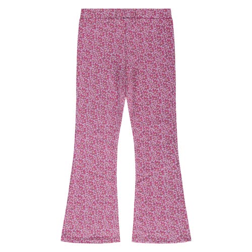 Stains And Stories By Babyface Allover Floral Print Flared Sweat Leggings In Pink