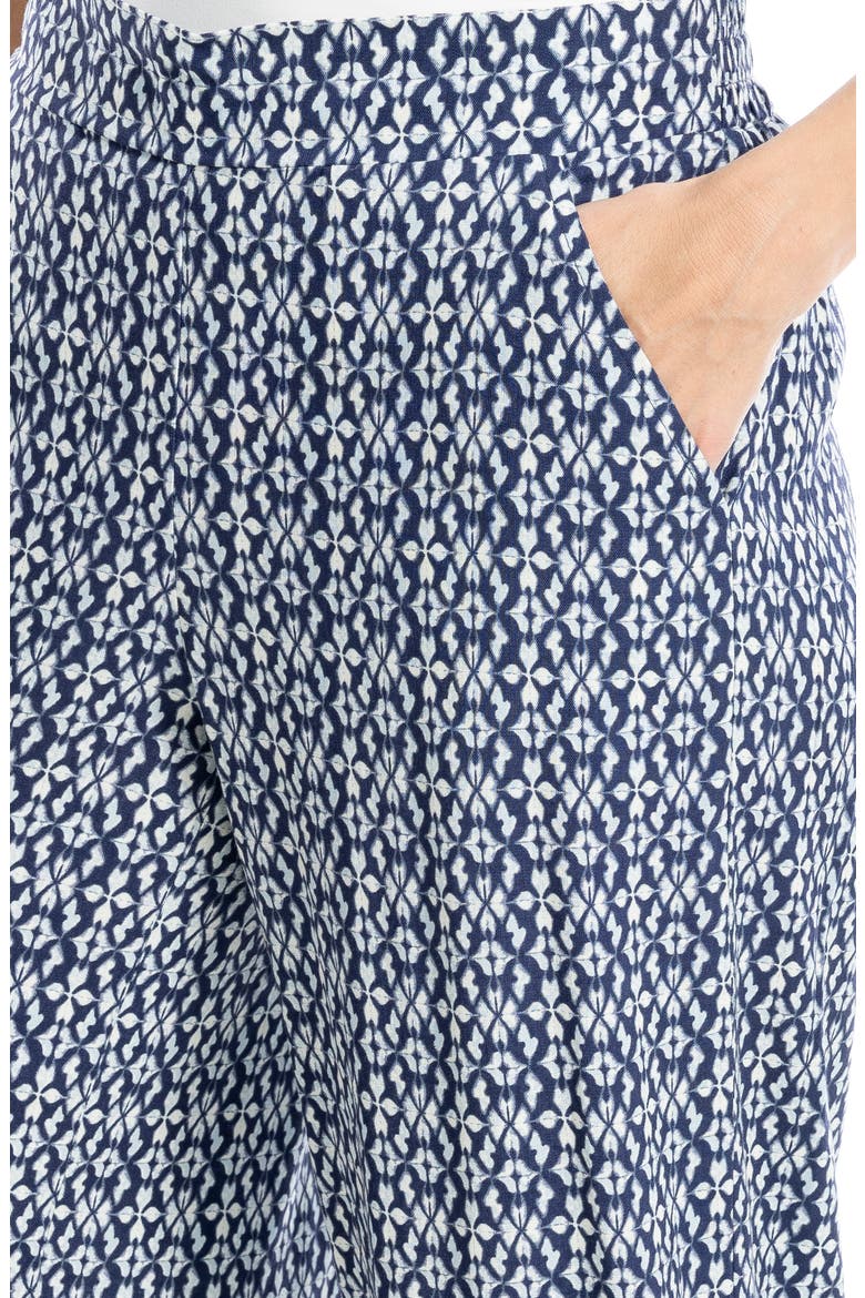 Wide Leg Pull-On Crop Pants, Alternate, color, NAVY BLUE PRINT