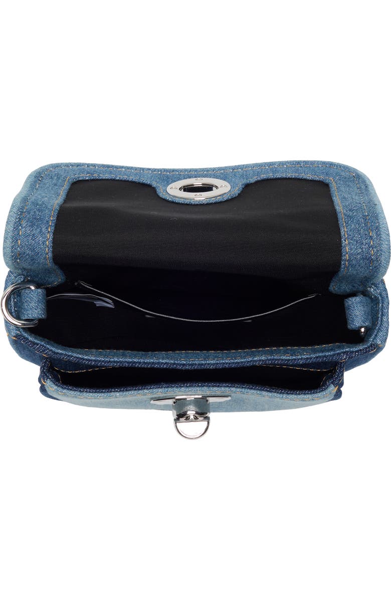 Marc Jacobs Small Colorblock Denim Signet Turnlock Saddle Bag, Alternate, color, Denim
