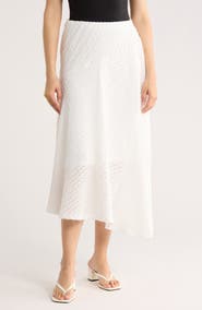 DKNY Open Texture Asymmetric Hem Knit Skirt
