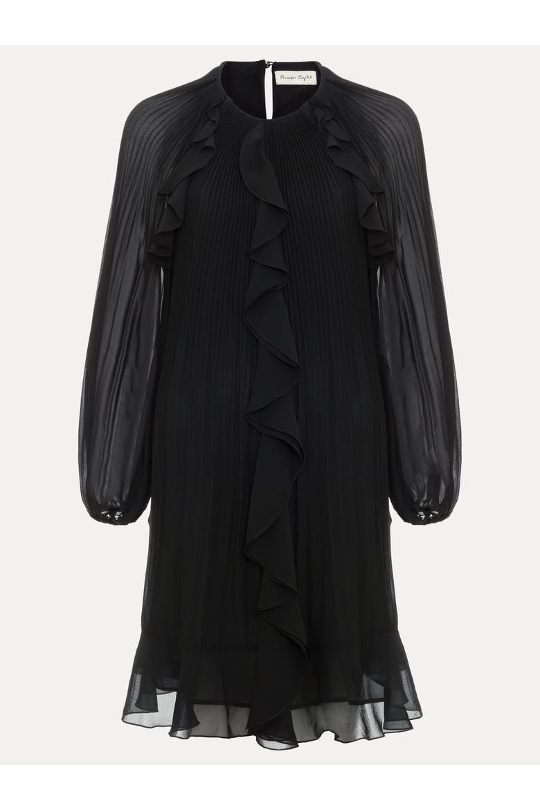Layla Frill Swing Dress, Alternate, color, Black