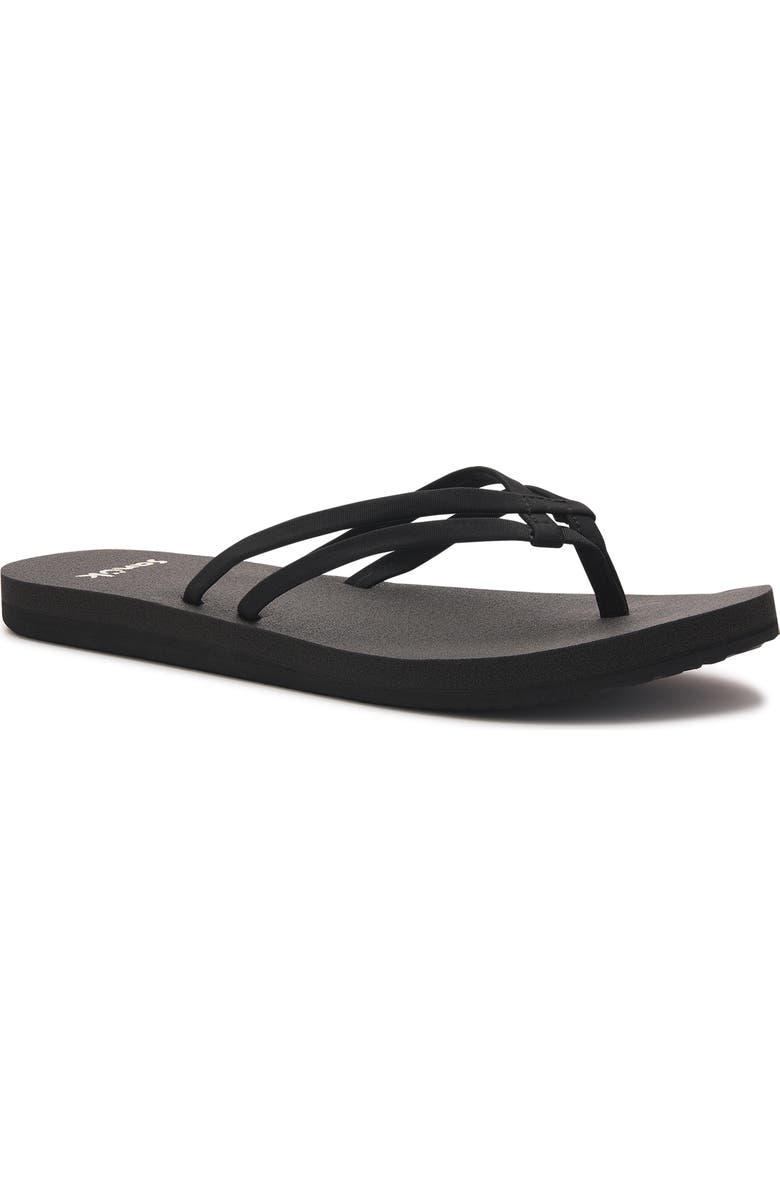 Sanuk Mandy Yoga Mat Flip Flop, Main, color, Black