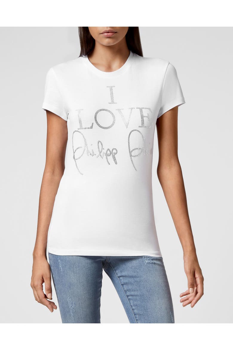 T-Shirt Round Neck Women, Main, color, white