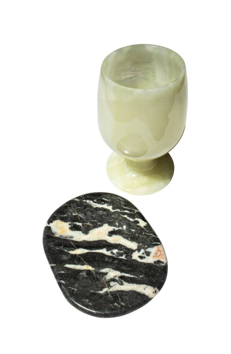 seree Jade Stone Coaster, Main, color, Black