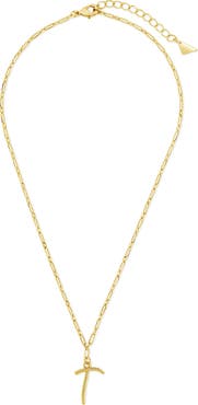 Sterling Forever Textured Initial Pendant Necklace