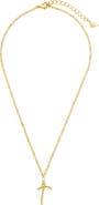 Sterling Forever Textured Initial Pendant Necklace
