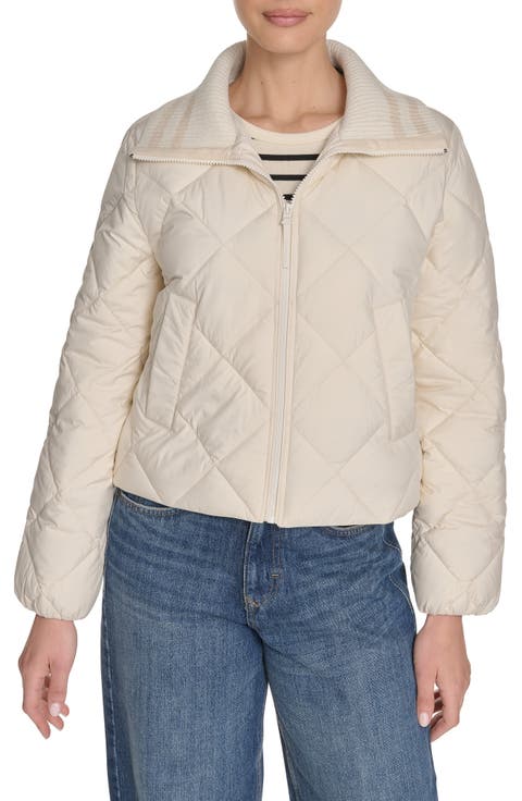 Diamond Quilted Shawl Collar Jacket