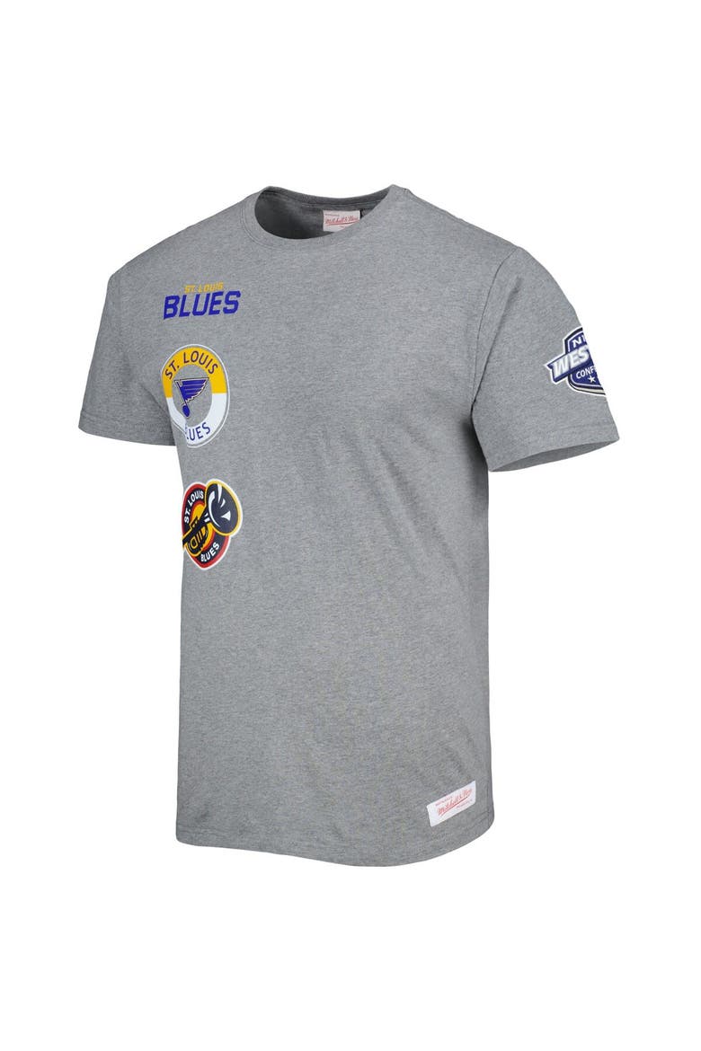 Men's Mitchell & Ness Heather Gray St. Louis Blues City Collection T-Shirt, Alternate, color, Heather Gray