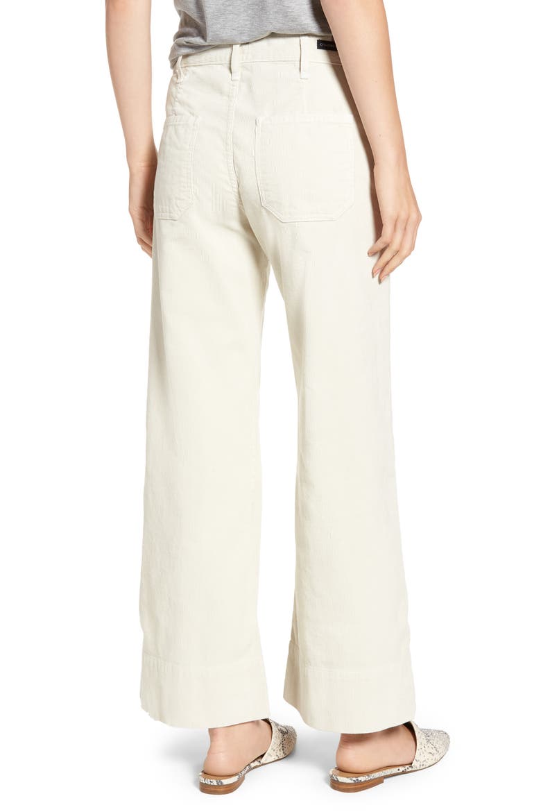 Abigal High Waist Ankle Wide Leg Corduroy Pants, Alternate, color, WINTER CREAM