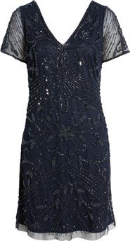 Pisarro Nights Beaded Double V-Neck Dress