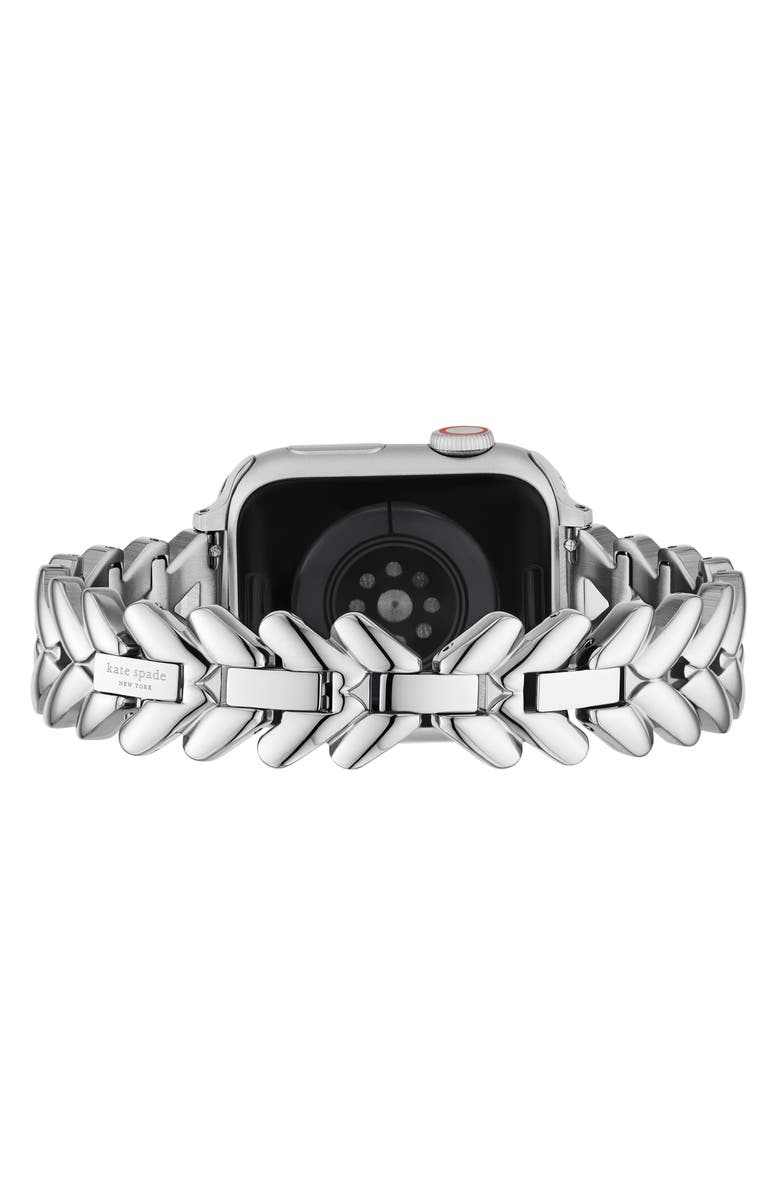 Kate Spade New York herringbone 16mm Apple Watch<sup>®</sup> bracelet watchband, Alternate, color, Silver