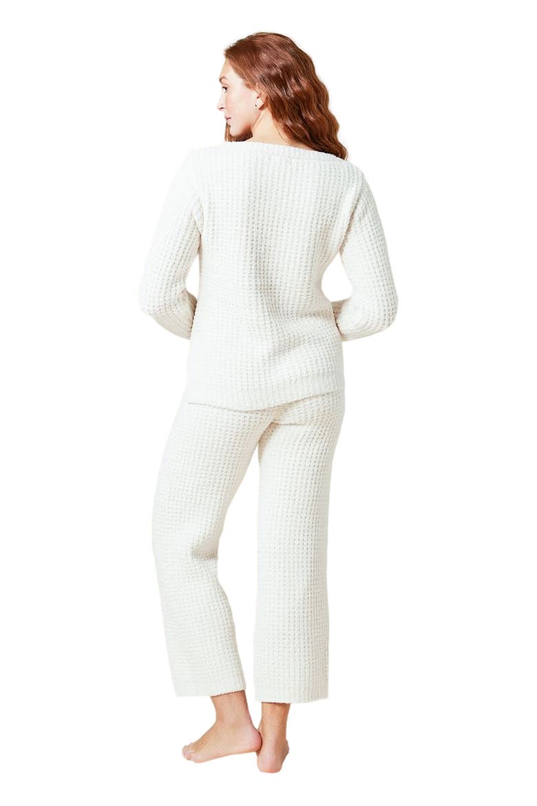 Waffle Marshmallow Boat Neck Lounge Set, Alternate, color, Almond