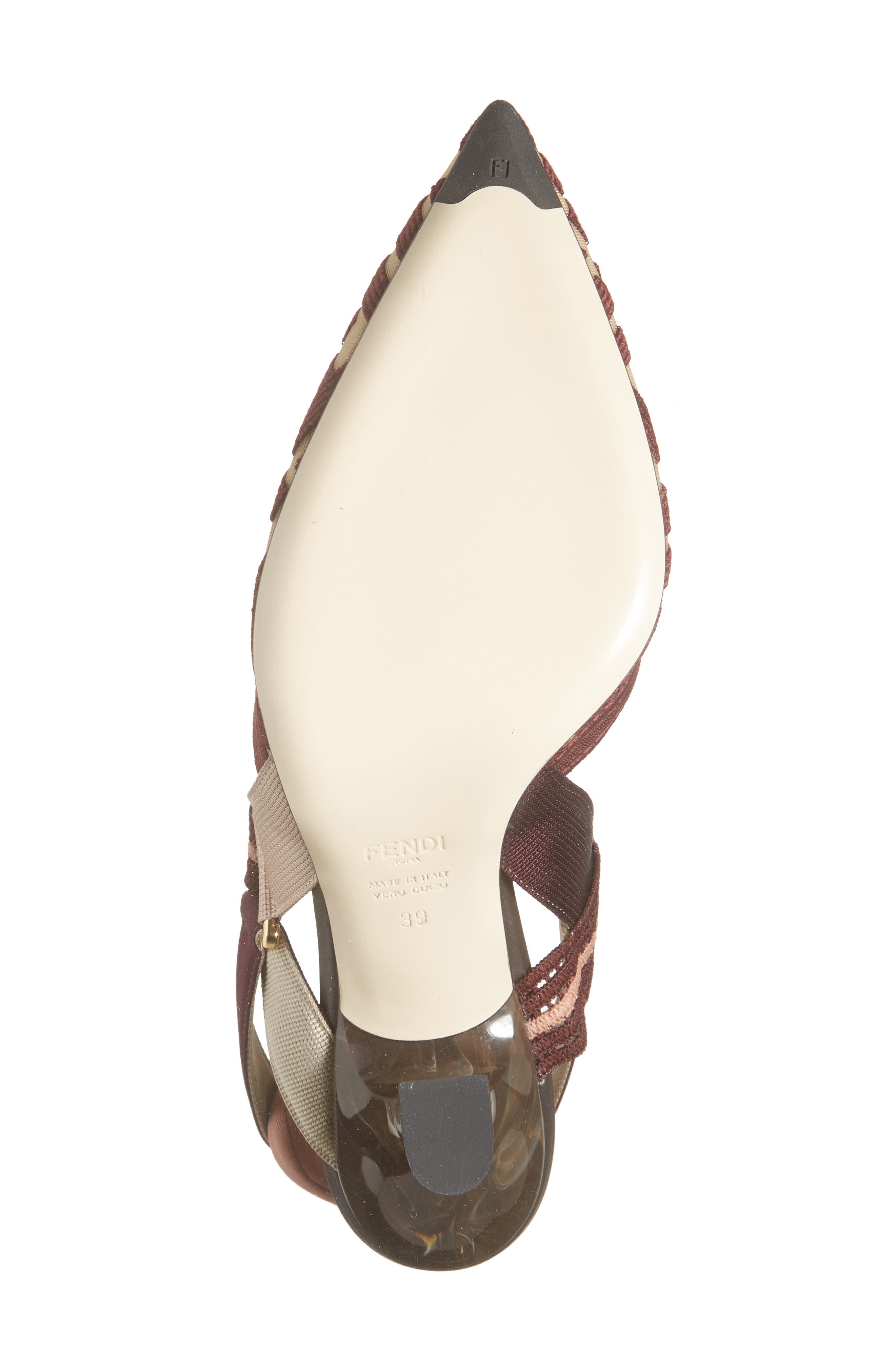 Fendi Colibri Mesh Slingback Pump, Alternate, color, Burgundy