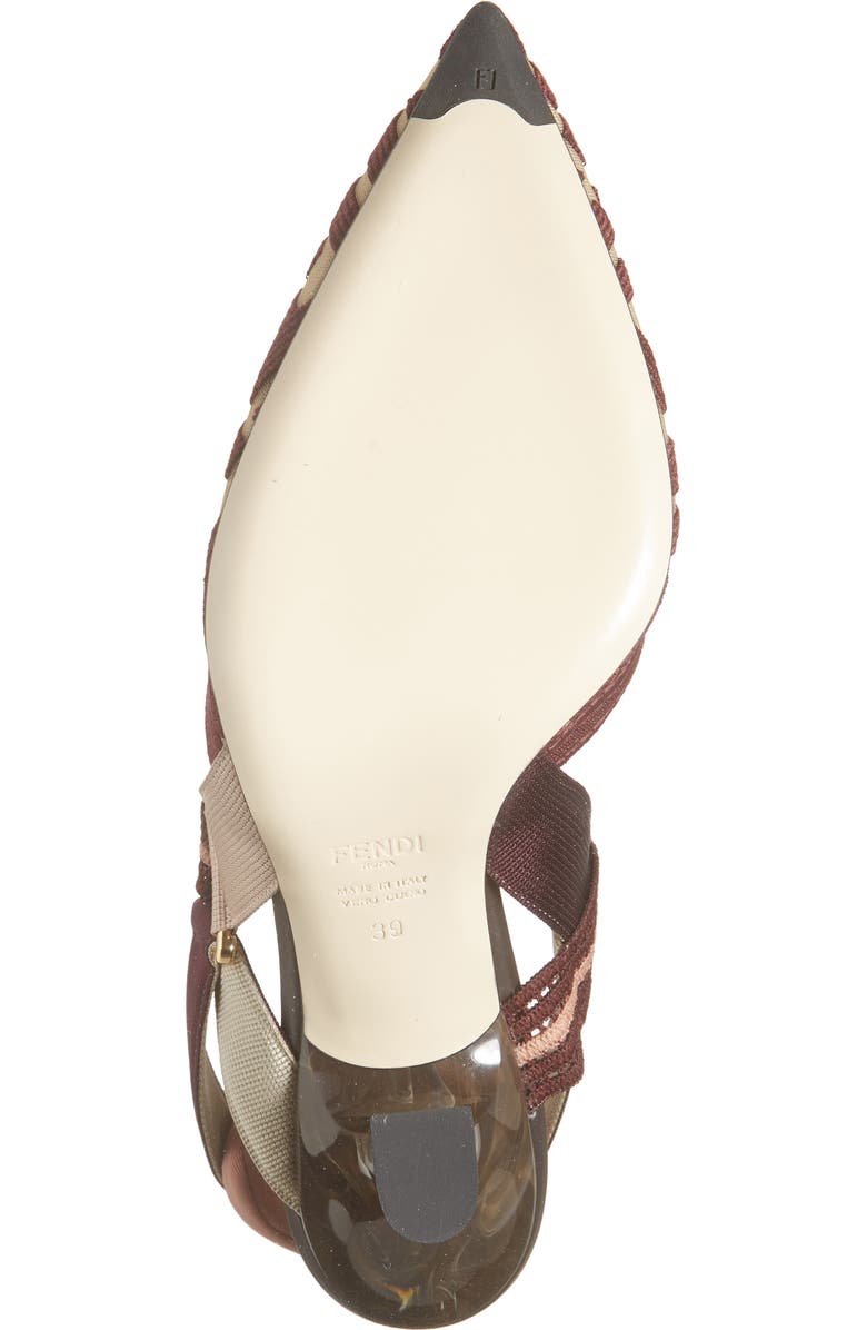 Fendi Colibri Mesh Slingback Pump, Alternate, color, Burgundy