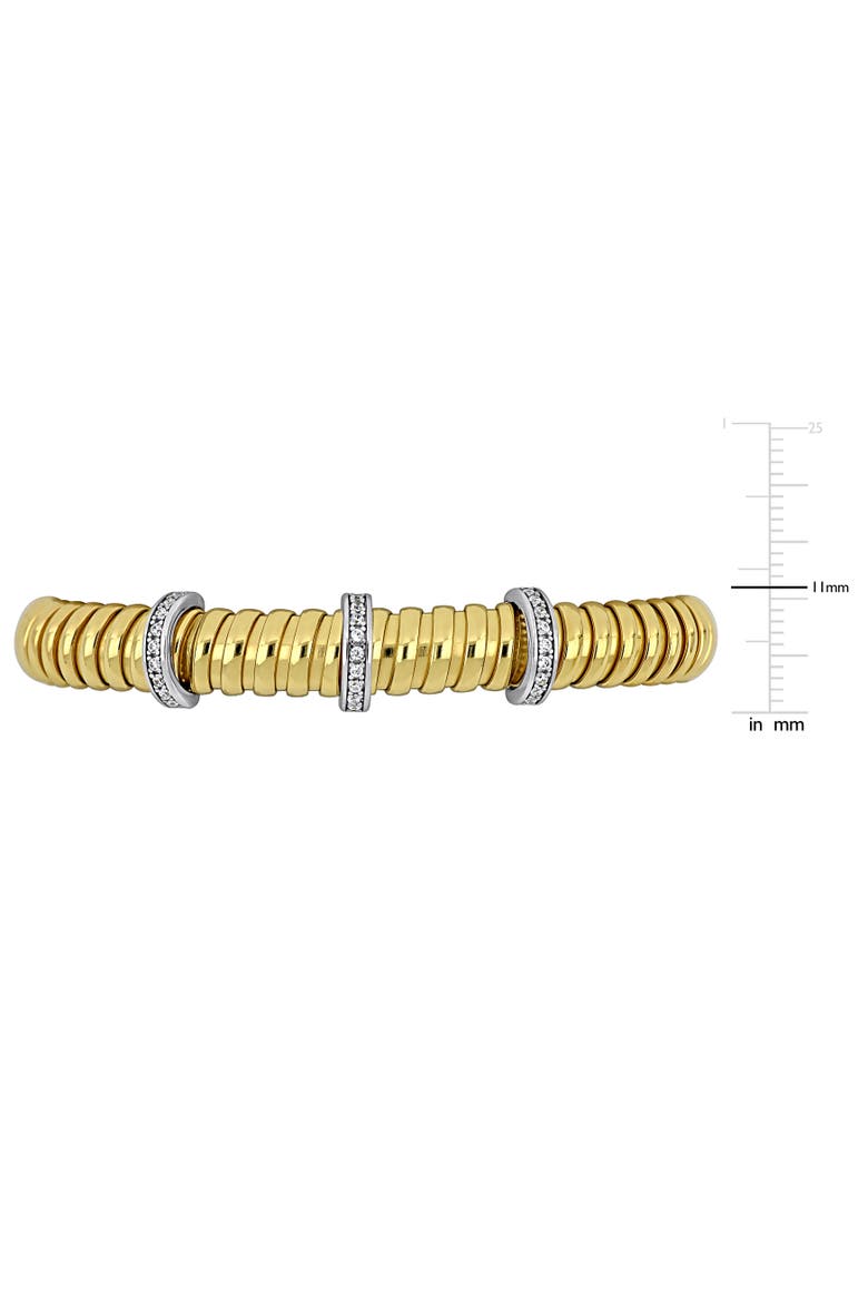 Cubic Zirconia Open Bangle Bracelet, Alternate, color, Yellow-Plated