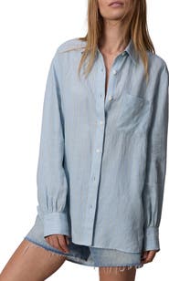 rag & bone Maxine Stripe Linen Button-Up Shirt