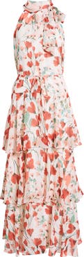Julia Jordan Floral Sleeveless Tiered Maxi Dress