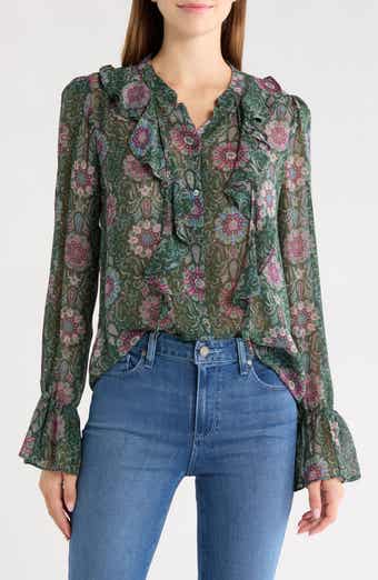Claude Ruffle Silk Top