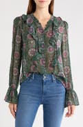 PAIGE Claude Ruffle Silk Top