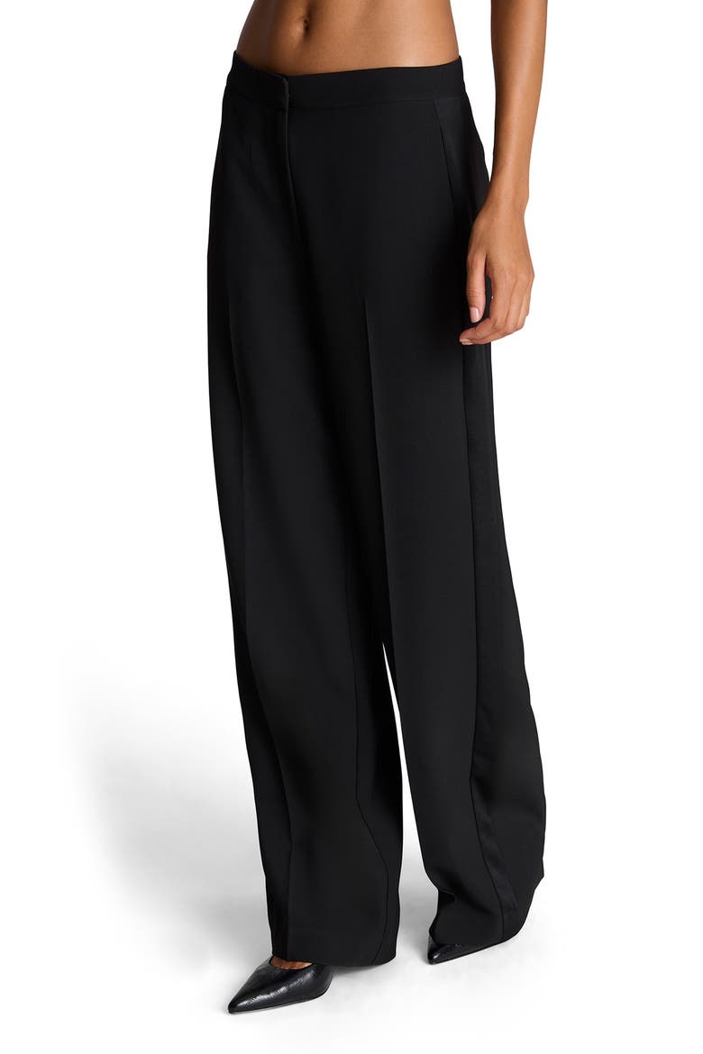 High Waist Wide Leg Pants, Alternate, color, BLACK/ BLACK
